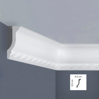 Cornice per soffitto X108 (4,5x9,5x200cm) (Al Metro Lineare)